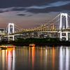 Gorgeous Rainbow Bridge and Tokyo Skyline at sunset by Melanie Viola