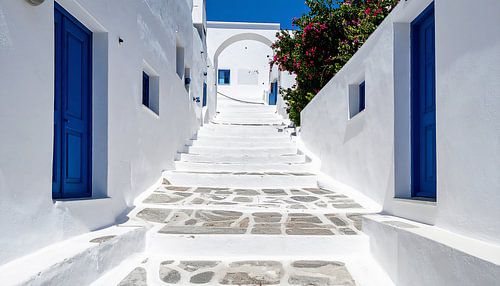 Treppen in Griechenland und Häusern von Mustafa Kurnaz