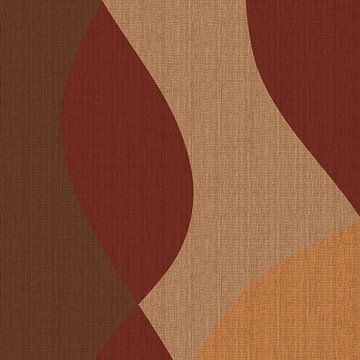 Retro abstracte kunst. Golven in warme kleuren nr.1 van Dina Dankers