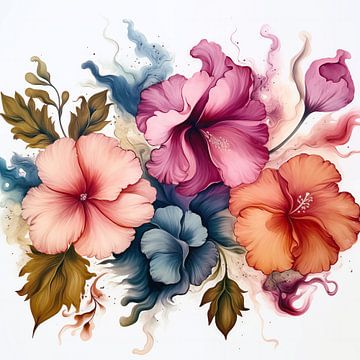 fleurs aquarelles sur Virgil Quinn - Decorative Arts