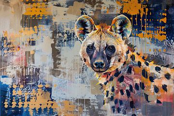 Schilderij Hyena Abstract van Kunst Kriebels