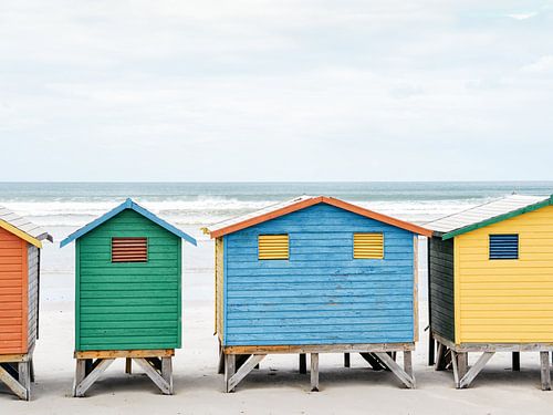 Gekleurde strandhuisjes op het strand | Muizenberg | Zuid Afrika