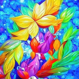 kleurige bloemen van Gelissen Artworks