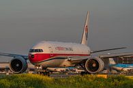 Boeing 777F of China Cargo Airlines in beautiful evening light taxies via taxiway Q to one of the ru by Jaap van den Berg thumbnail