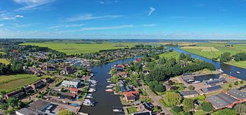 Aerial panorama from the little village Uitwellingerga in Friesl van Eye on You