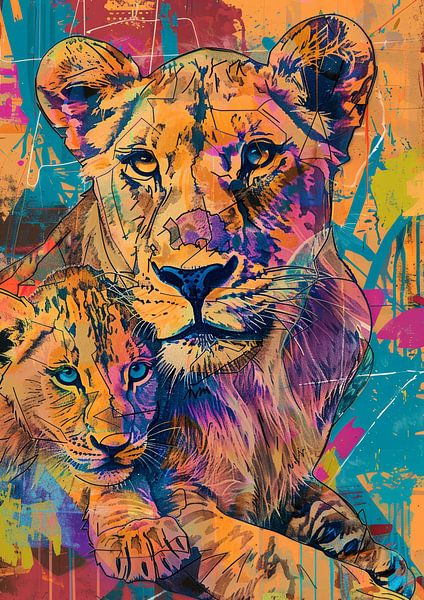 Leeuwin met baby Best Verkocht van Lufy