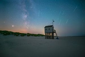 Terschelling, astrophotographie, pluie d'étoiles filantes des Perséides