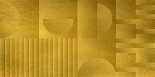 Abstracte geometrische vormen in goud. Retro geometrie nr. 7