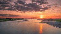 Sunset over the river Waal