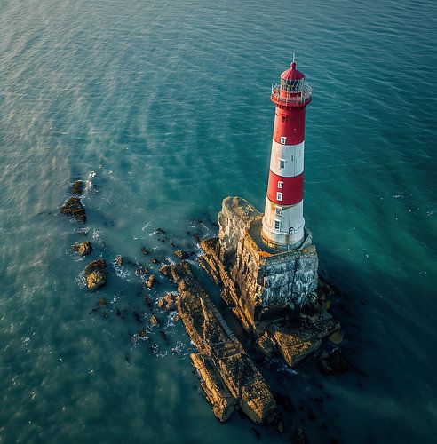 Lighthouse and rough seas