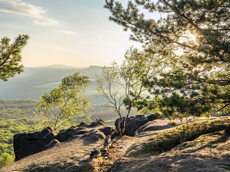 Kipphorn view, Saxon Switzerland - View over the Elbe valley by Pixelwerk