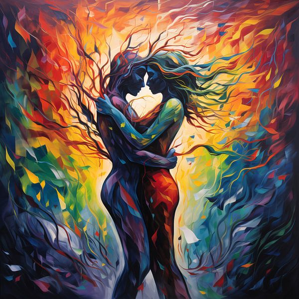 Romantic Couple: Abstract Love Art by Surreal Media