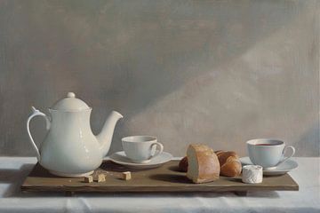 Theetafel | Gentle Morning Tea Moment van Kunst Kriebels