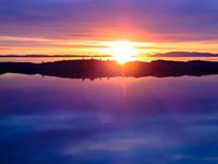 Magical colorful sunset at sea