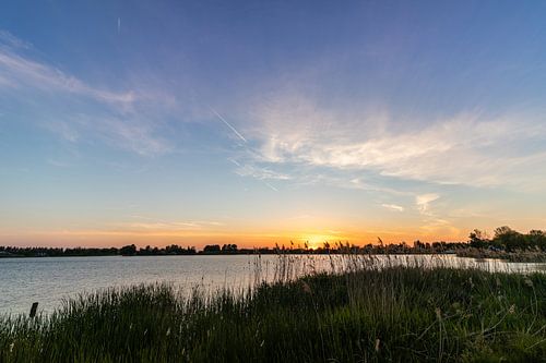 Abcoudermeer met zonsondergang