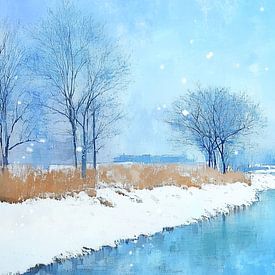 Paysage hivernal | Lumière miroir sur Caprices d'Art