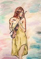 Femme au violon-Frau mit Geige-Femme avec violon