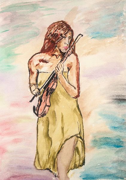 Femme au violon-Frau mit Geige-Femme avec violon par aldino marsella