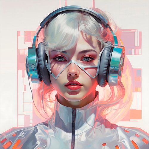 Futuristisch portret van jonge vrouw