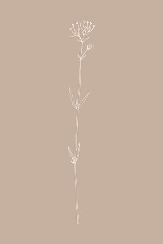 Boho botanische wilde bloemen in beige nr.8