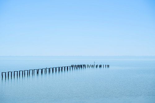 remnants of a work of art in the sea