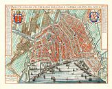 Amsterdam Oude Kaart Plattegrond  van Amsterdam 1652 Stadsgezicht Amsterdam Stadsplattegrond van Schilderijen Nu thumbnail