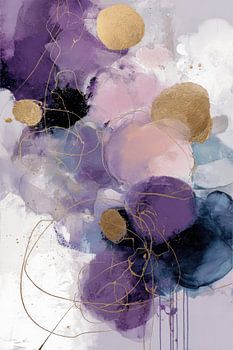 Peinture abstraite violette - Œuvre d'art mystique de luxe