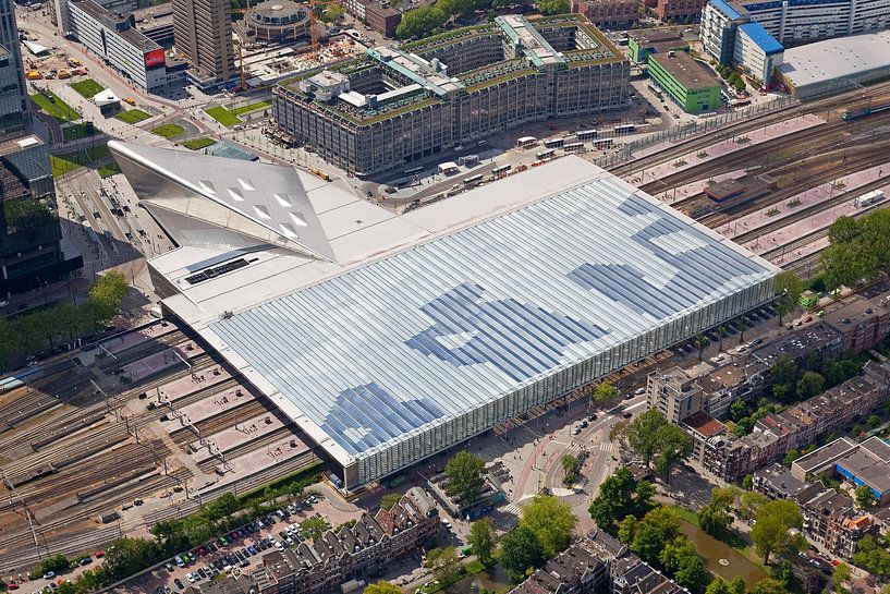 Photo aérienne de la gare centrale de Rotterdam par Anton de Zeeuw