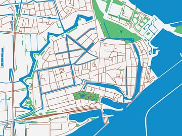 Kaart van Enkhuizen in de stijl Urban Ivory van Map Art Studio