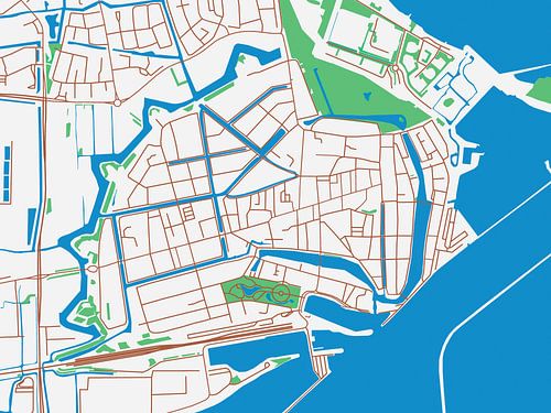 Kaart van Enkhuizen in de stijl Urban Ivory