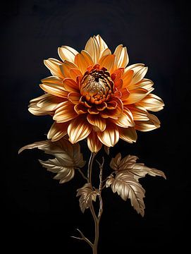 Gouden chrysant van PixelPrestige