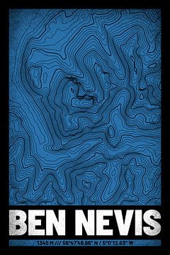 Ben Nevis | Topographic Map (Grunge) by ViaMapia