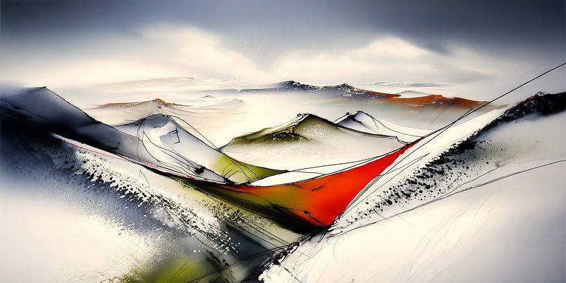 Abstrakte Berglandschaft von Frank Heinz