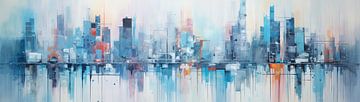 Stadt Abstrakt | Skyline von ARTEO Gemälde