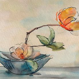 Japandi Art - Nature morte, série d'arrangements floraux Ikebana - 6 sur Studio Pieternel