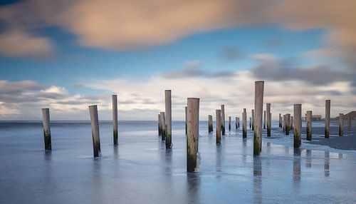 Post on the beach of Petten Holland