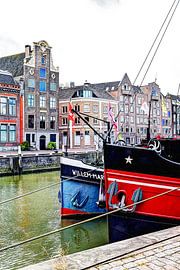 Dordrecht Wolwevershaven with the Willem-Marie Netherlands