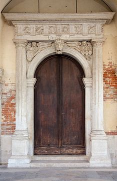 Ingang Dogenpaleis Detail in de oude stand Venetie, Italie