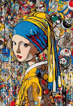 Vermeer Meisje met de Parel | Pop-Art van Kunst Kriebels