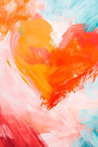 Hart in levendige kleuren - Abstract