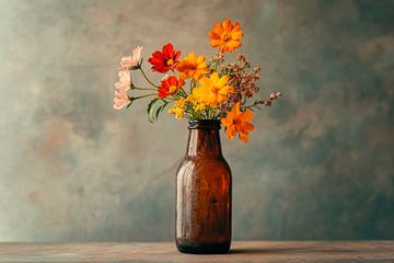 Boeket glazen vaas van Poster Art Shop