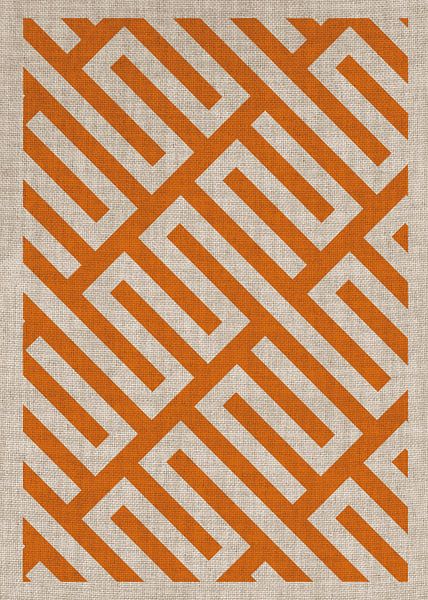 TW Living - Linen collection - IBIZA RETRO PATTERN ORANGE by TW living