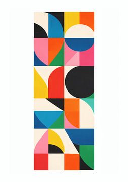 Vertikale Geometrische Farbblock-Wandkunst