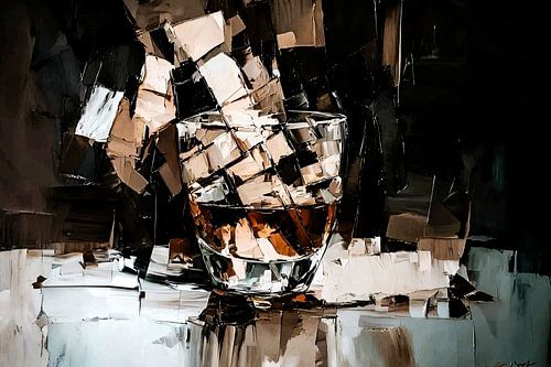 Art abstrait de la nature morte du whisky
