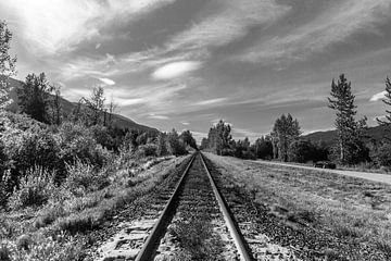 Spoorlijn door de Rockie Mountains van Canada