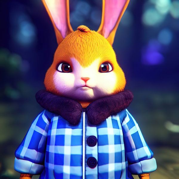 Bunny with a plaid coat by Laly Laura