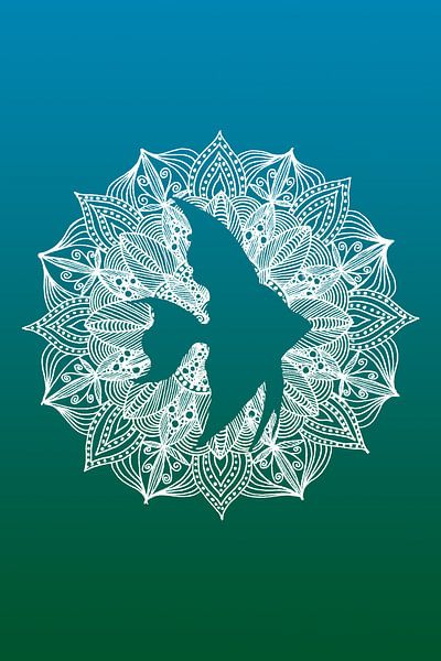 Turquoise Mandala Fish by Sebastian Grafmann