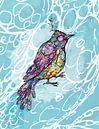 Gekleurde vogel aquarel, de krasgaai van Bianca Wisseloo thumbnail
