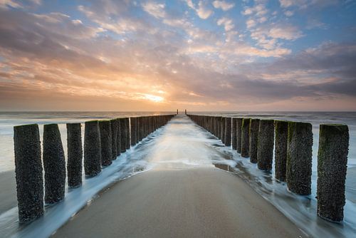 Perspective sur la plage de Zeeuwe