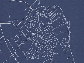 Carte de Medemblik en bleu royal sur Map Art Studio
